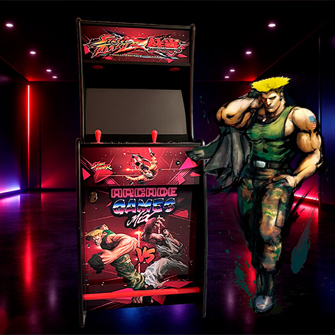 Máquina recreativa arcade Sanura – detalle lateral