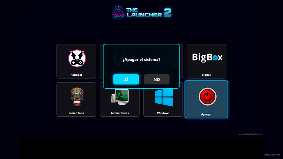 The Launcher 2 — Apagar el sistema directamente desde el launcher arcade