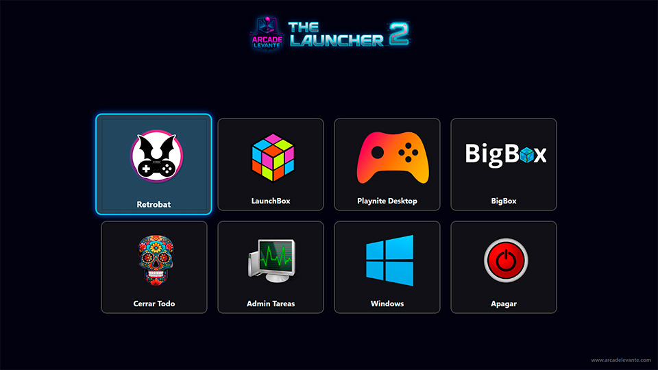 The Launcher 2 — Menú Principal con todos los sistemas de emulación