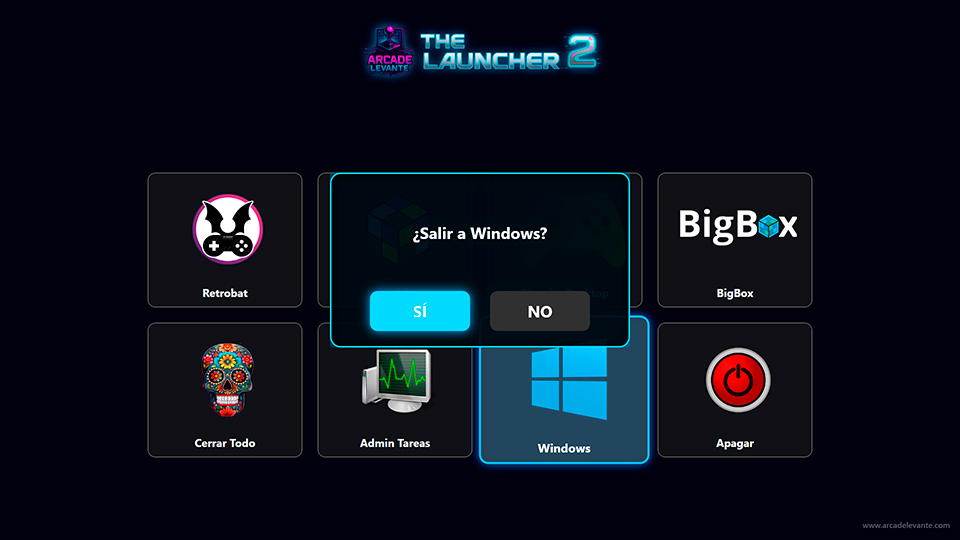 The Launcher 2 — Salir a Windows desde el launcher arcade