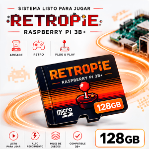 sistema retropie para raspberry pi 3 de 128gb