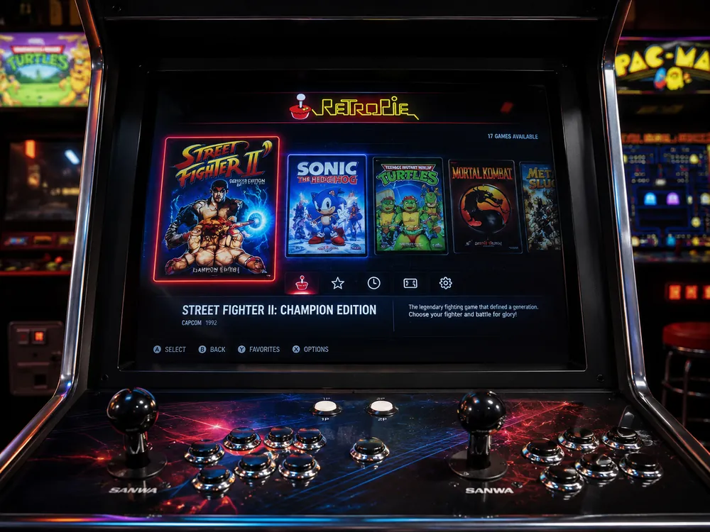Máquina arcade funcionando con RetroPie y EmulationStation