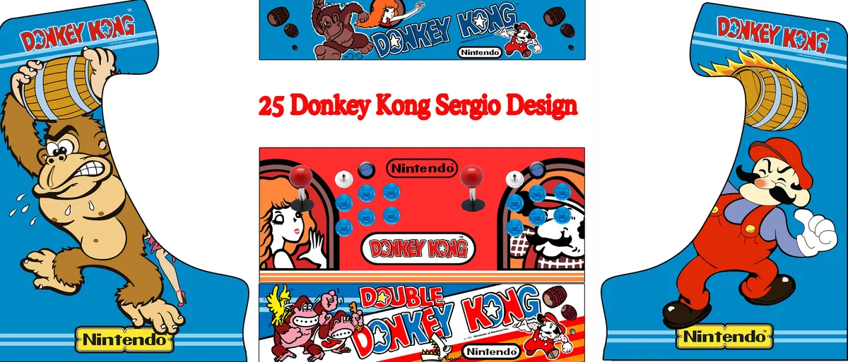 Bartop Danna 25 Donkey Kong — arte completo del vinilo