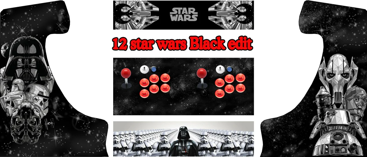 Bartop Danna 12 Star Wars Black Edition — arte completo del vinilo