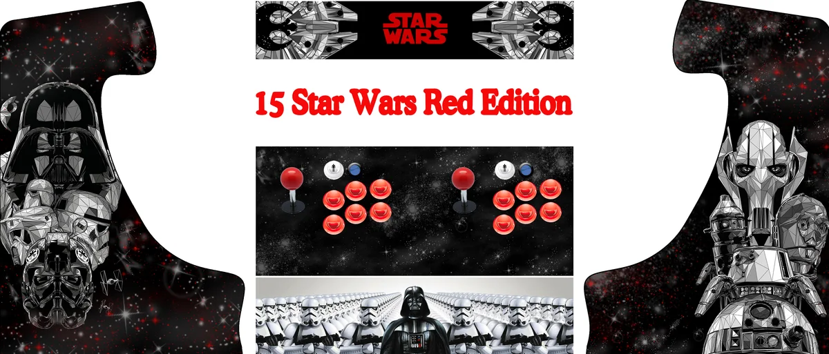 Bartop Danna 13 Star Wars Red Edition — arte completo del vinilo