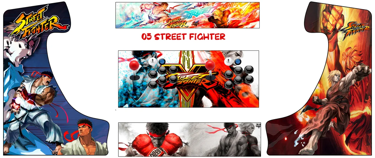 Bartop Danna 03 Street Fighter — arte completo del vinilo
